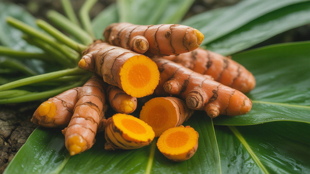 Fresh turmeric ʻōlena root Hawaiian medicinal plant